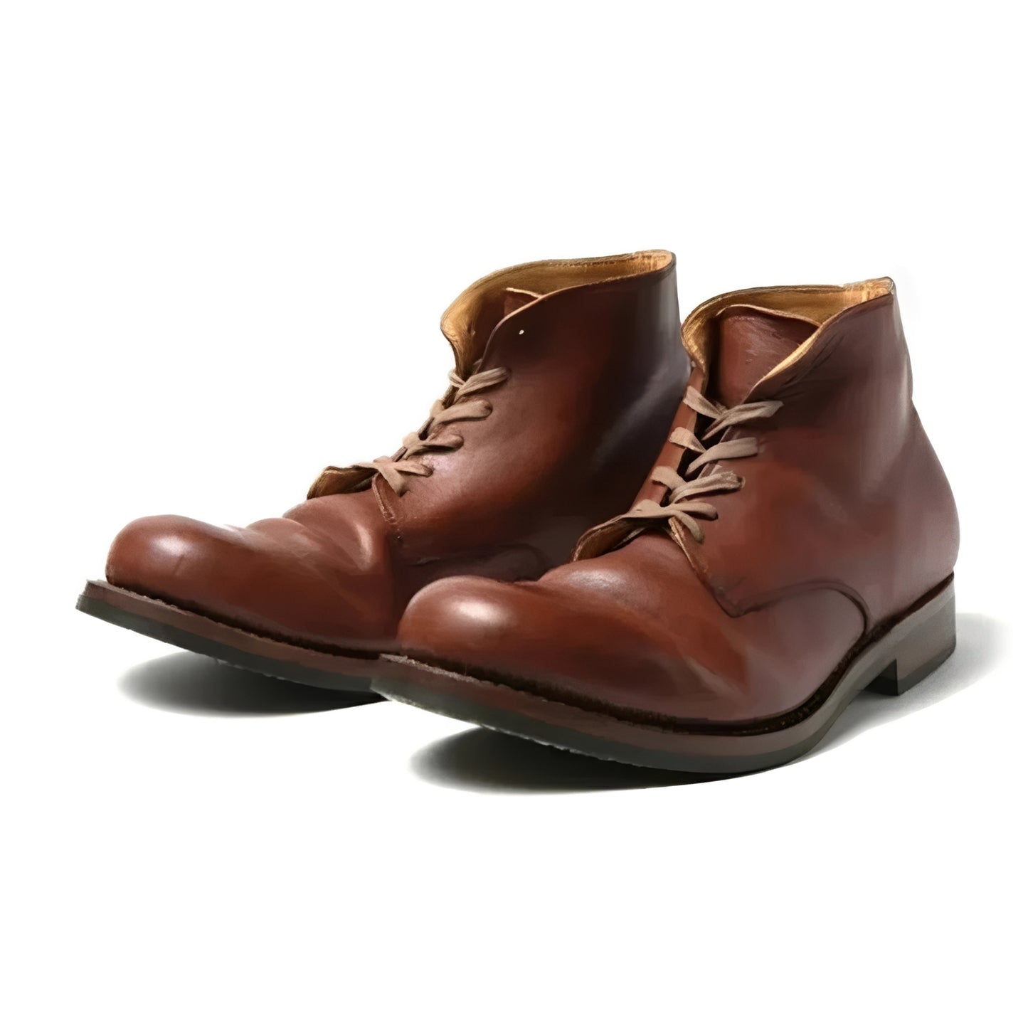 Lace Up Synthetic Leather Boots with Almond Toe for Women