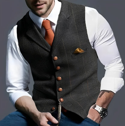 Waistcoat and Vintage Vest with Structured Cut