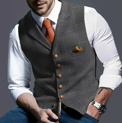 Waistcoat and Vintage Vest with Structured Cut