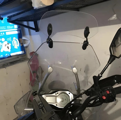 Adjustable Motorcycle Windshield Extension with Clamp Mount