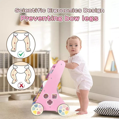 Wooden Activity Walker and Toddler Skill Center