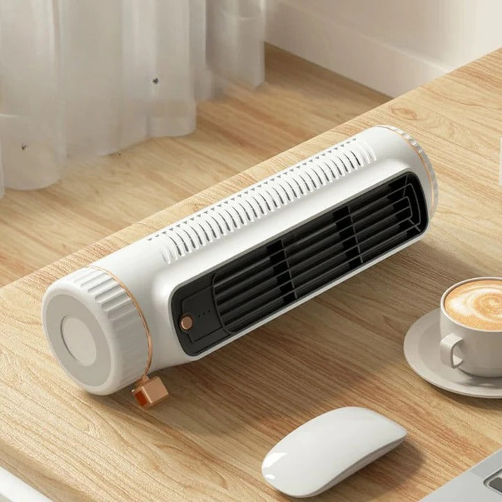 Portable Bladeless Tower Fan with USB Rechargeable Power