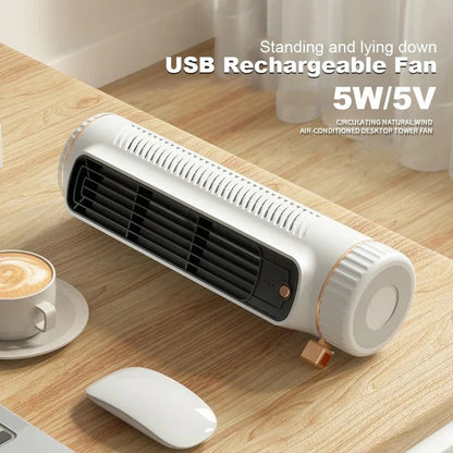 Portable Bladeless Tower Fan with USB Rechargeable Power