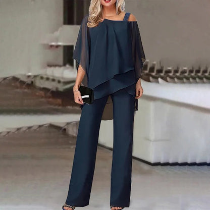 Cold Shoulder Suit and Elegant Set for Women