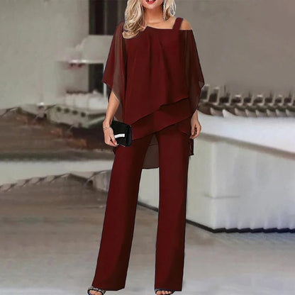 Cold Shoulder Suit and Elegant Set for Women