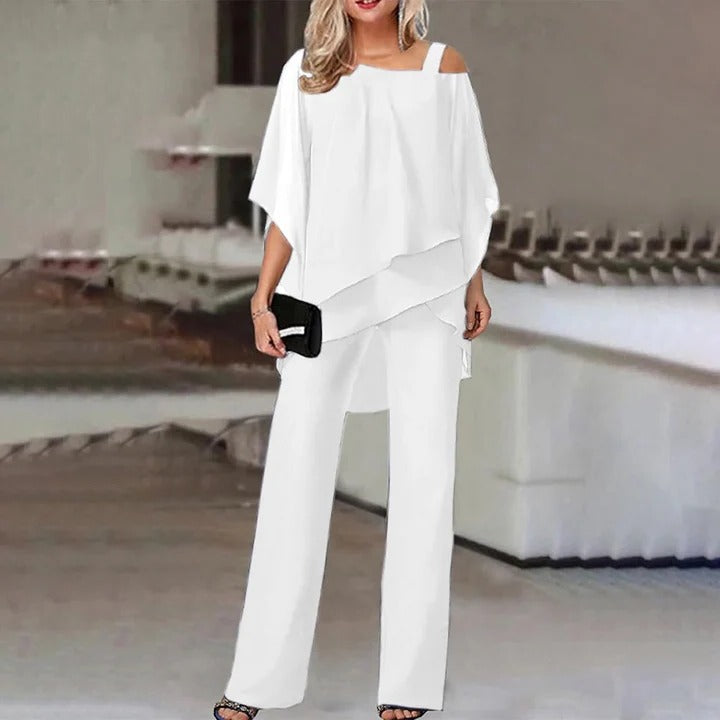 Cold Shoulder Suit and Elegant Set for Women
