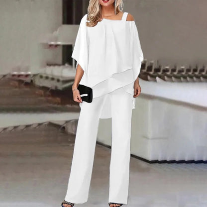 Cold Shoulder Suit and Elegant Set for Women