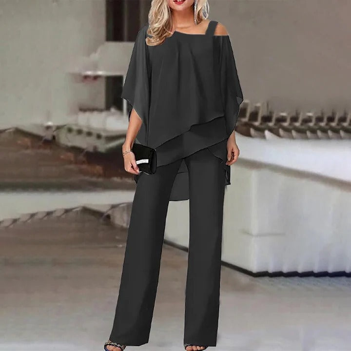 Cold Shoulder Suit and Elegant Set for Women