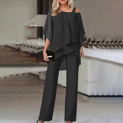 Cold Shoulder Suit and Elegant Set for Women