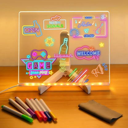 Illuminated Acrylic Slate and LED Message Board
