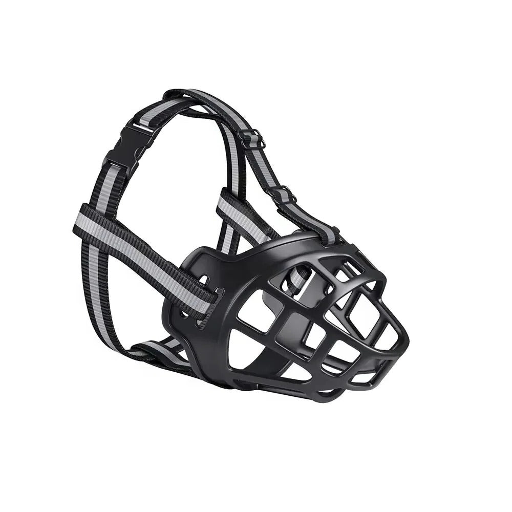 Breathable Dog Muzzle with Reflective Strips for Visibility