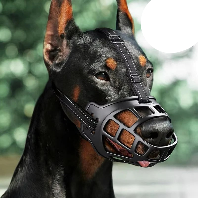 Breathable Dog Muzzle with Reflective Strips for Visibility
