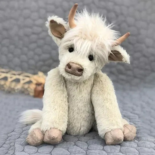Highland Cow Plush Toy with Sound and Poseable Details