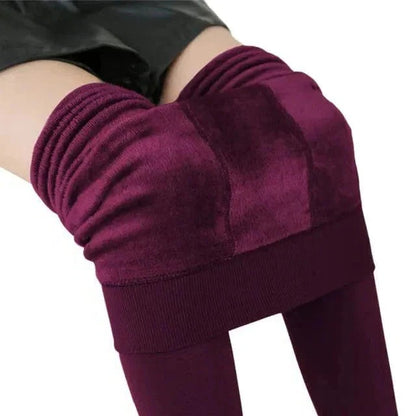 Fleece Lined Thermal Leggings with High Waist Support for Women