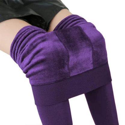Fleece Lined Thermal Leggings with High Waist Support for Women