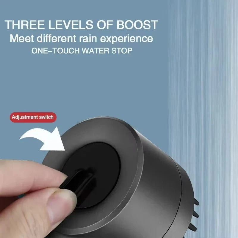 3 Mode Shower Head with Built In Filter and Massage Brush