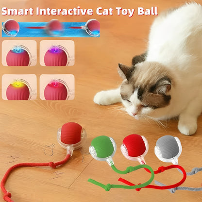 Automatic Rolling Cat Toy with Motion Sensor and Feather Tail