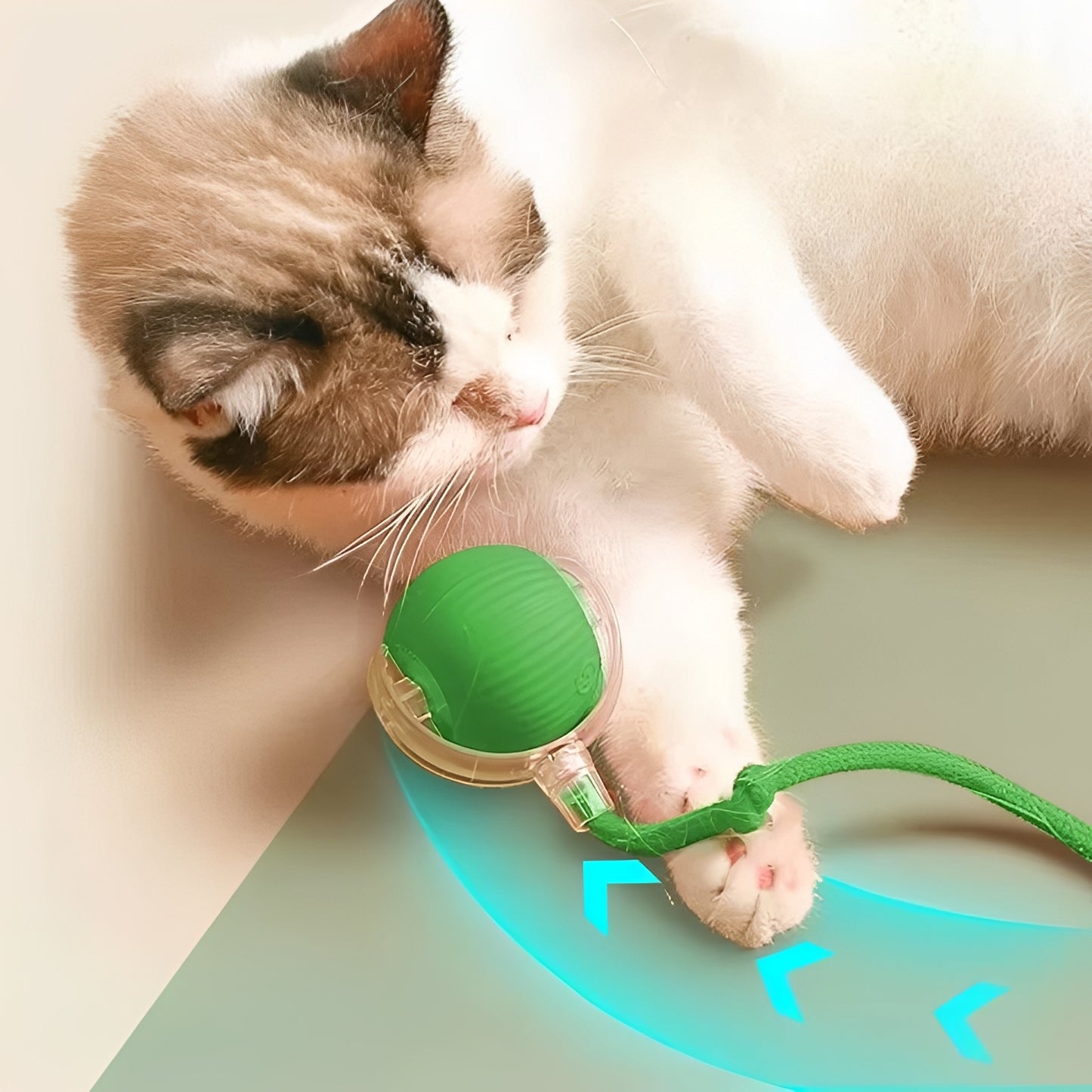 Automatic Rolling Cat Toy with Motion Sensor and Feather Tail
