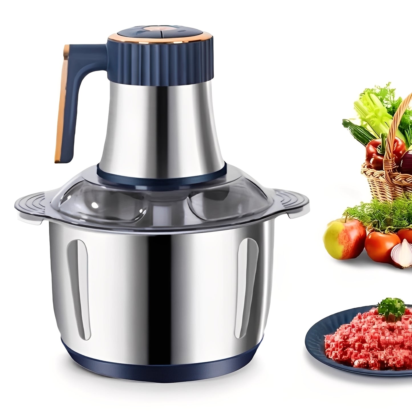 Electric Meat Grinder with 5 Speed Settings and Stainless Steel Blades