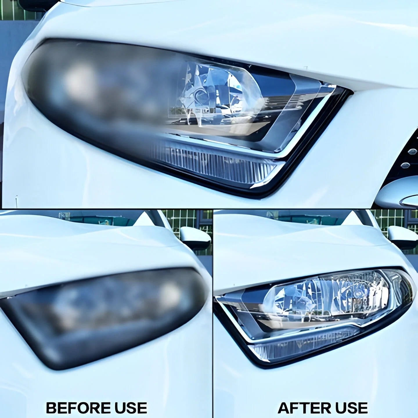 Headlight Lens Restoration Kit with Polishing Compound and Pads