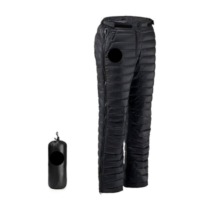 Thermal Goose Down Pants with Zipper for Outdoor Winter Activities