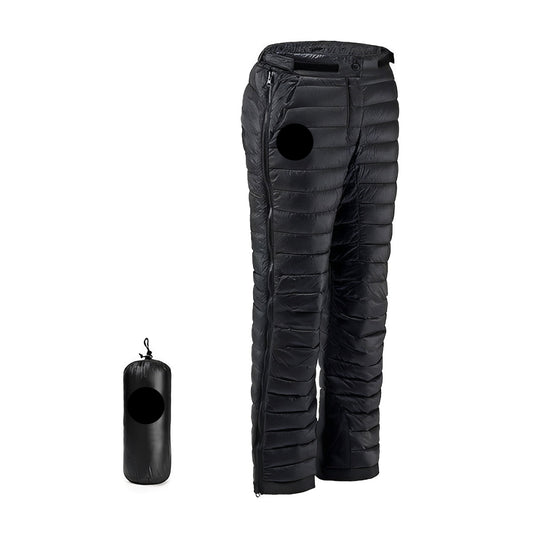 Thermal Goose Down Pants with Zipper for Outdoor Winter Activities