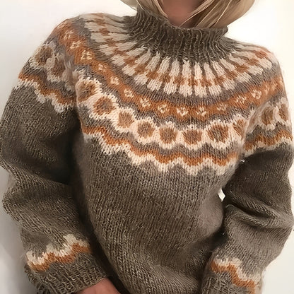 Traditional Icelandic Wool Turtleneck Sweater for Winter Wear