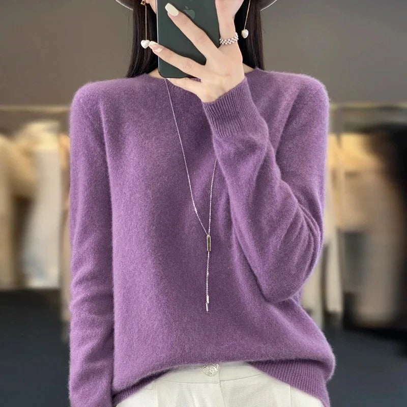 Australian Merino Wool Sweater with Classic Knit Design