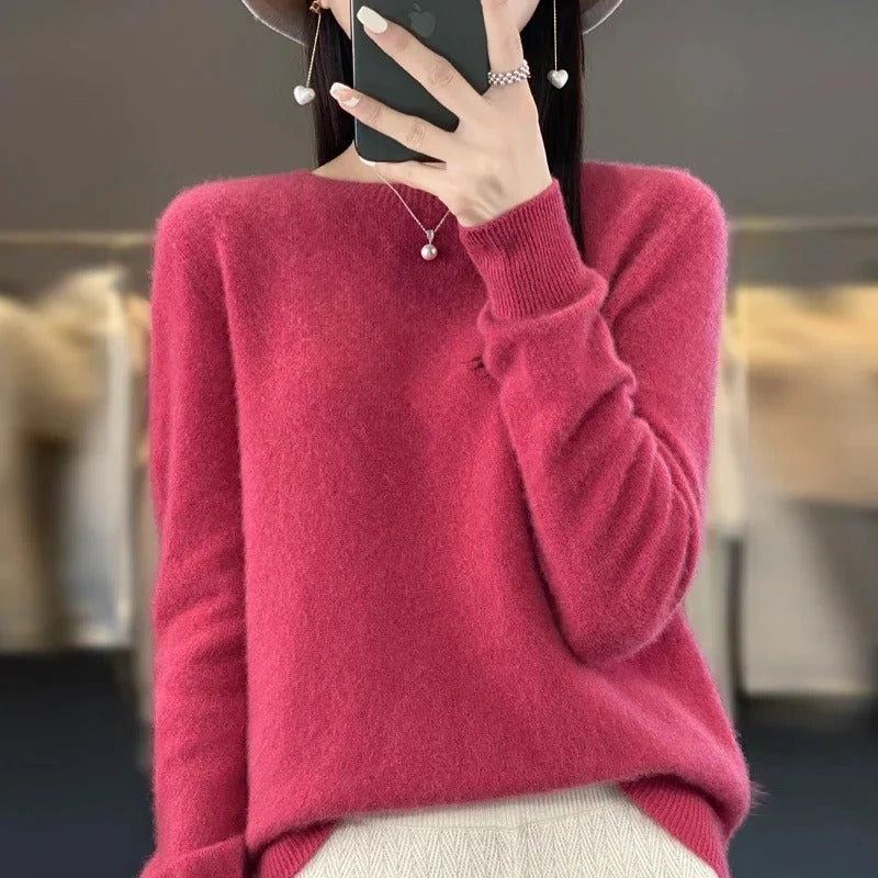 Australian Merino Wool Sweater with Classic Knit Design