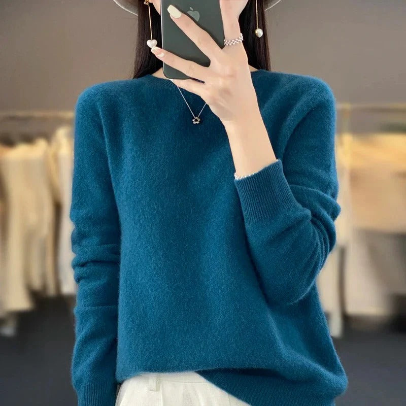 Australian Merino Wool Sweater with Classic Knit Design