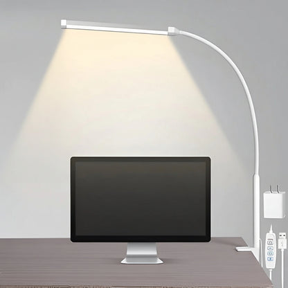 LED Clamp Desk Lamp with Flexible Gooseneck Arm
