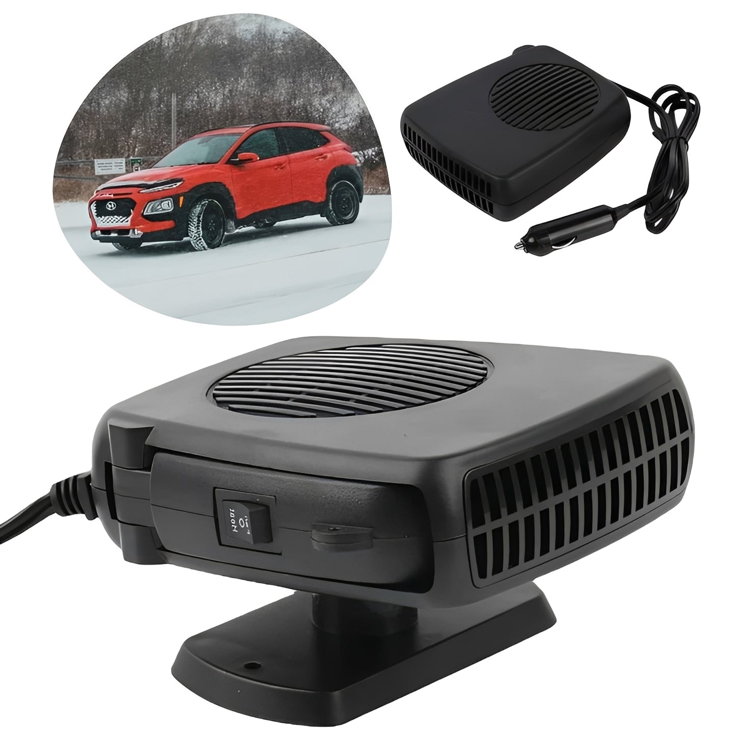 Portable 12V Ceramic Auto Heater Fan for Car Interior Use