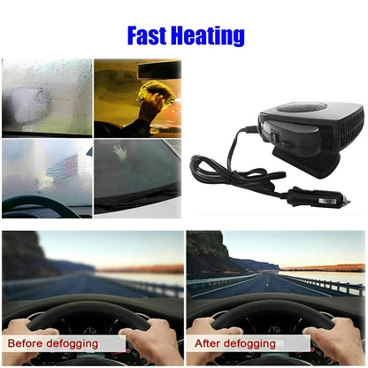 Portable 12V Ceramic Auto Heater Fan for Car Interior Use