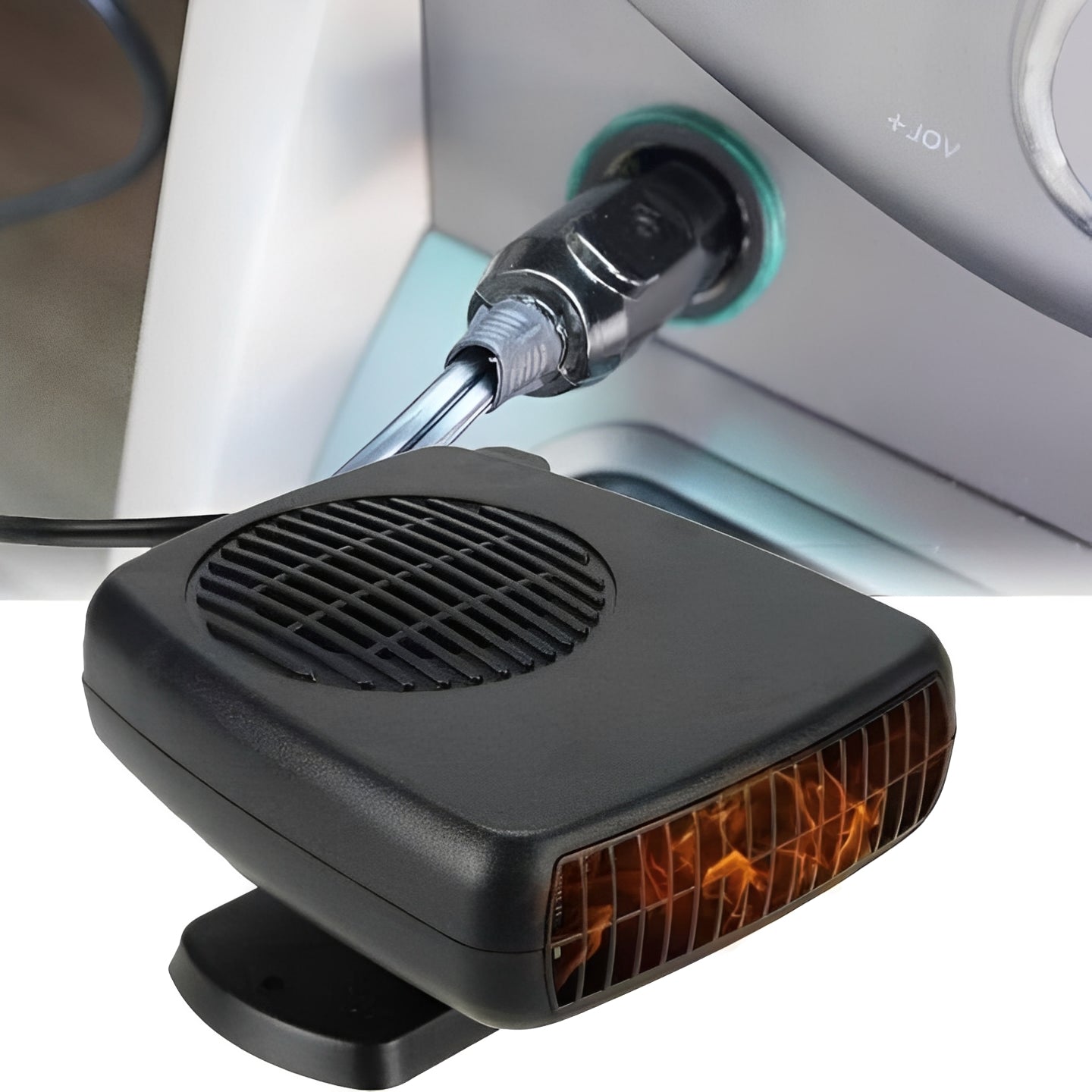 Portable 12V Ceramic Auto Heater Fan for Car Interior Use