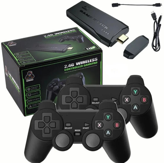 HDMI Game Console Stick with 64GB Storage and 2 Wireless Controllers