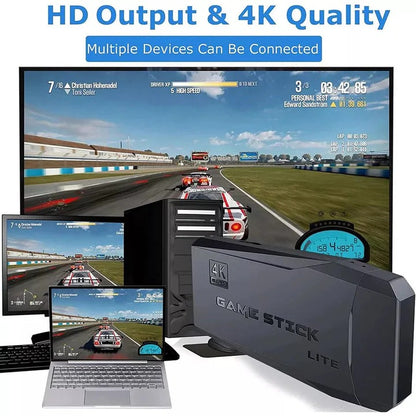 HDMI Game Console Stick with 64GB Storage and 2 Wireless Controllers