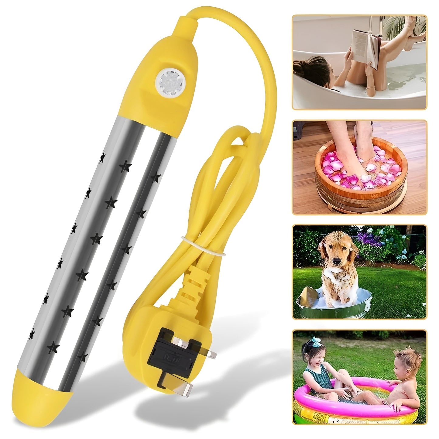 Portable 2500W Immersion Water Heater for Fast Heating