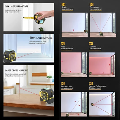 Digital Laser Tape Measure with Infrared Sensor
