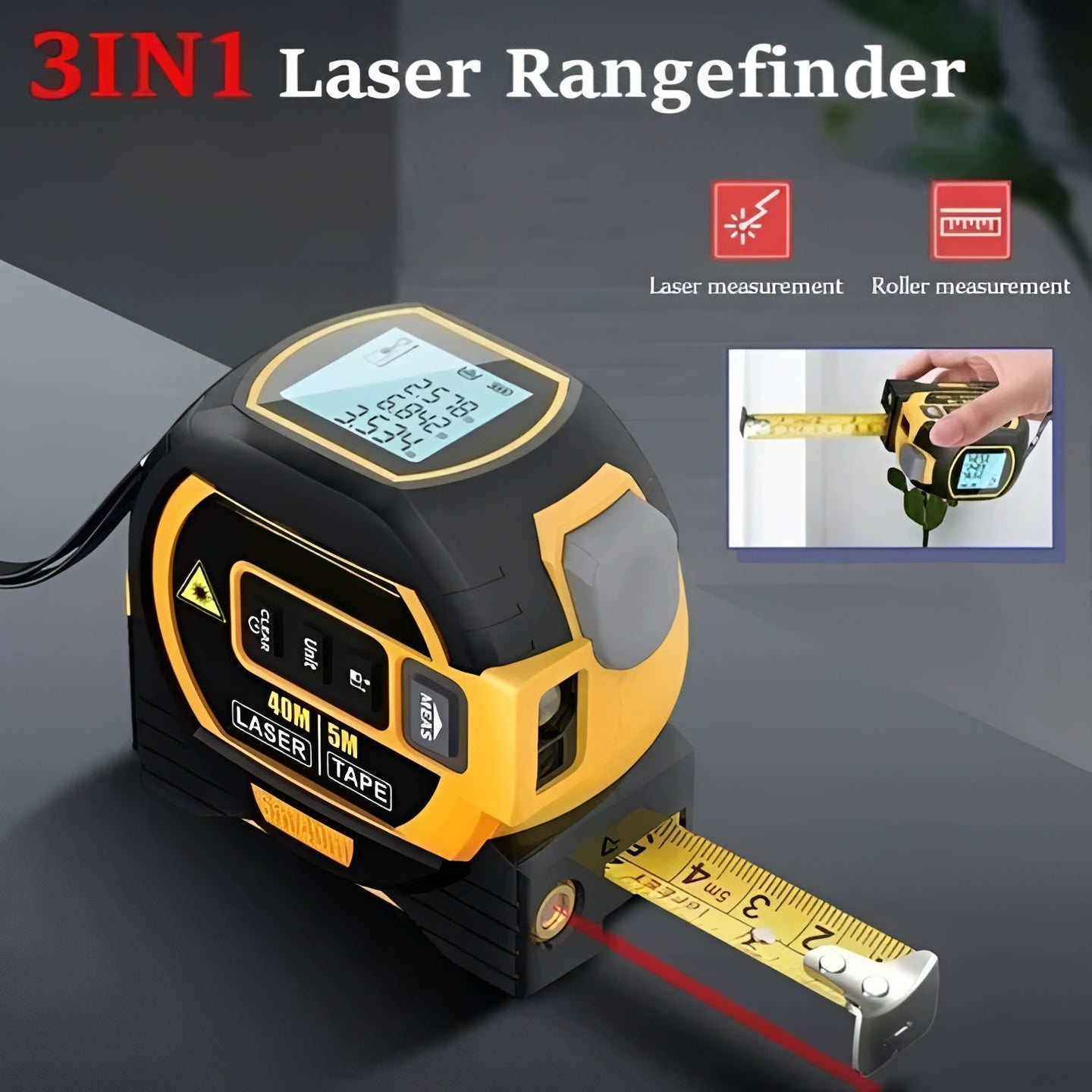 Digital Laser Tape Measure with Infrared Sensor