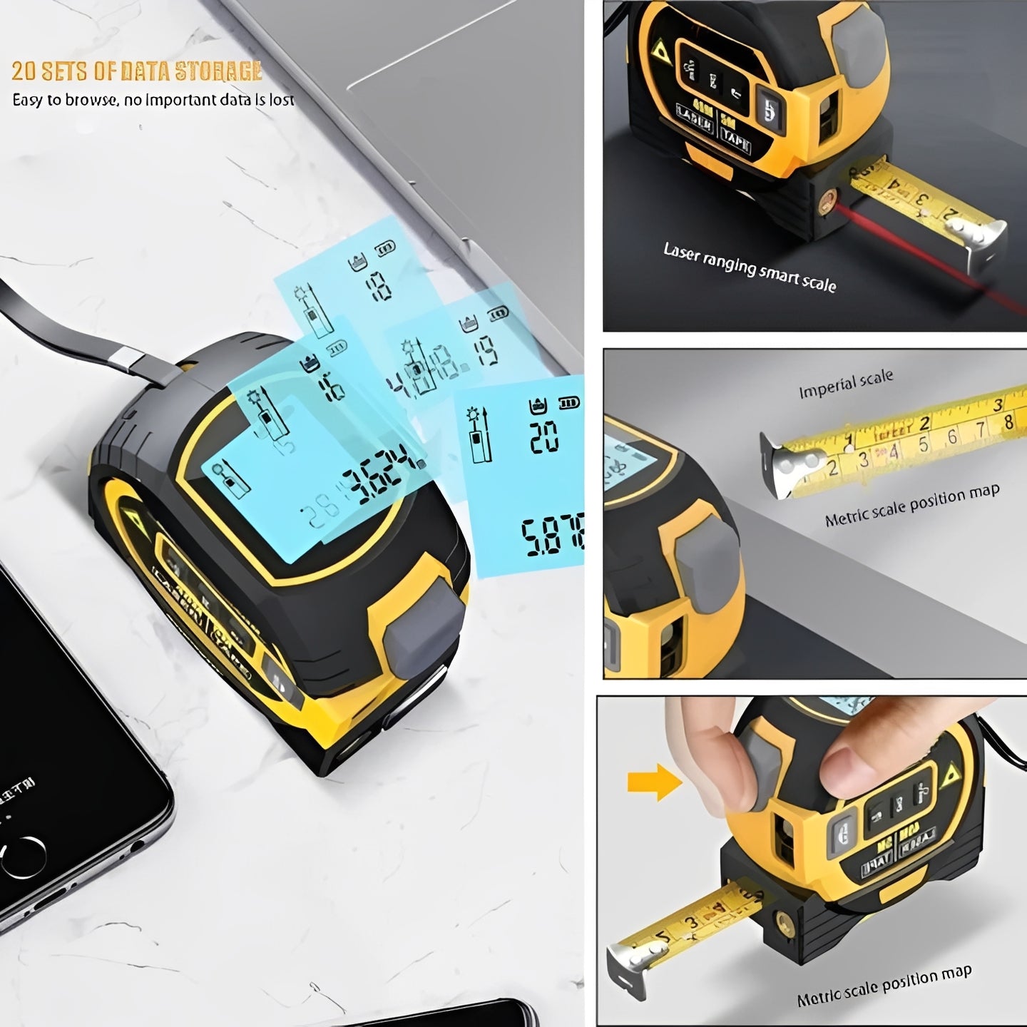 Digital Laser Tape Measure with Infrared Sensor