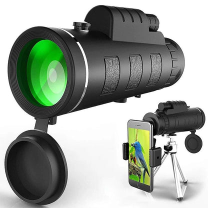 HD Monocular Telescope with Smartphone Mount and Tripod