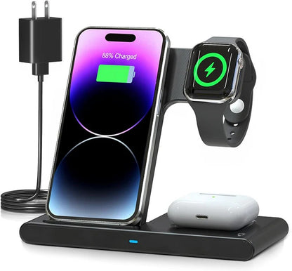 3-in-1 Wireless Charging Station for Phone Watch and Earbuds