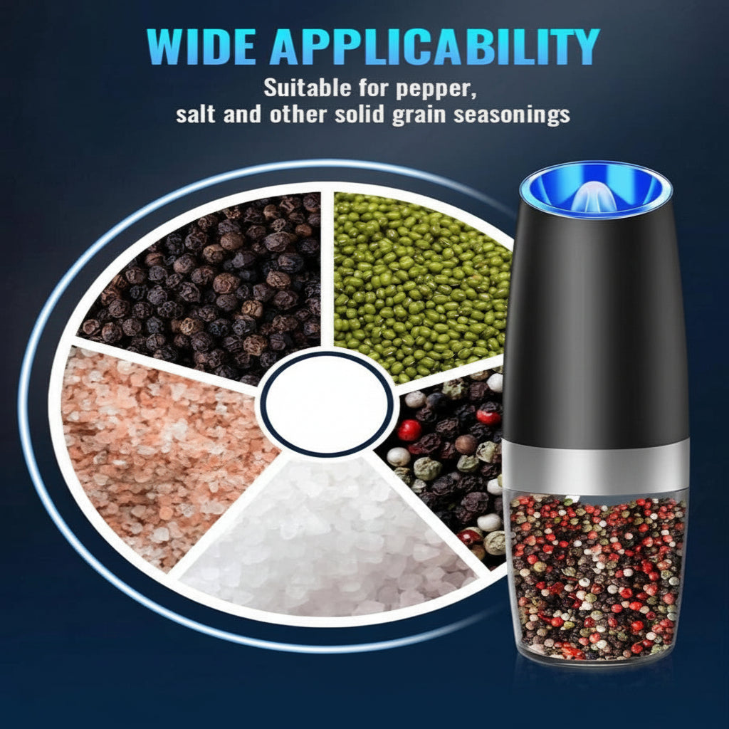 Automatic Electric Salt and Pepper Mill with Ceramic Grinder