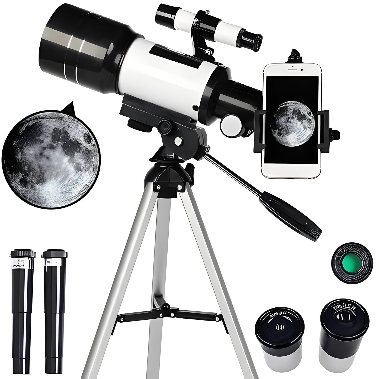 Astronomical Telescope with Tripod for Moon Watching, 150x Zoom