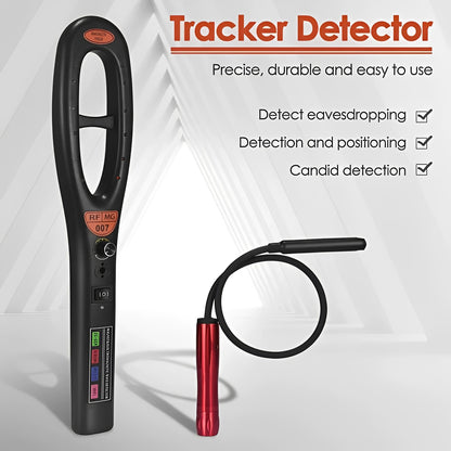 Portable RF Bug Detector with Sound, Light, and Vibration Alerts