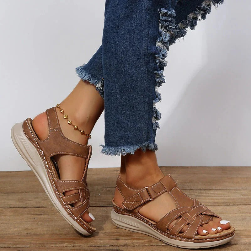 Womens Velcro Strap Orthopedic Sandals with Adjustable Fit