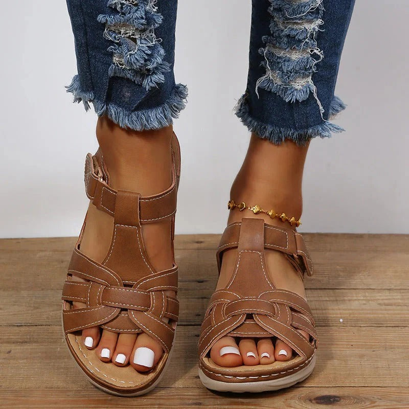 Womens Velcro Strap Orthopedic Sandals with Adjustable Fit