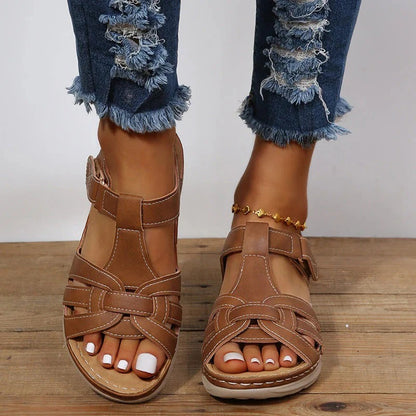 Womens Velcro Strap Orthopedic Sandals with Adjustable Fit