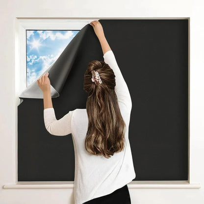 Adhesive Blackout Window Shade for Sun Blocking Coverage