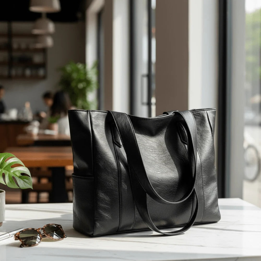 Retro Leather Shoulder Bag with Smooth Finish